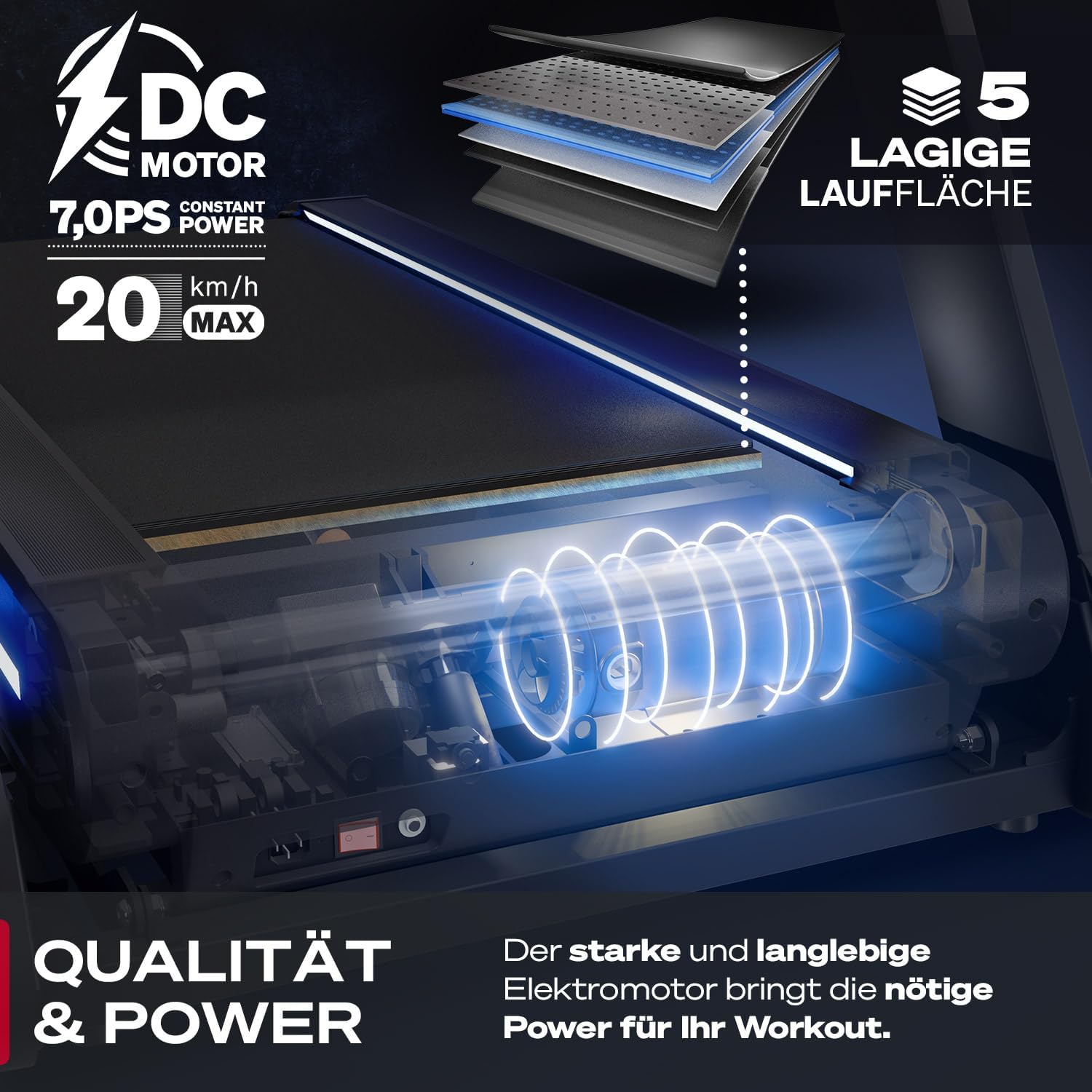 Sportstech sTread Pro/Lite: Klappbares Laufband, 20 km/h, 17 % Steigung