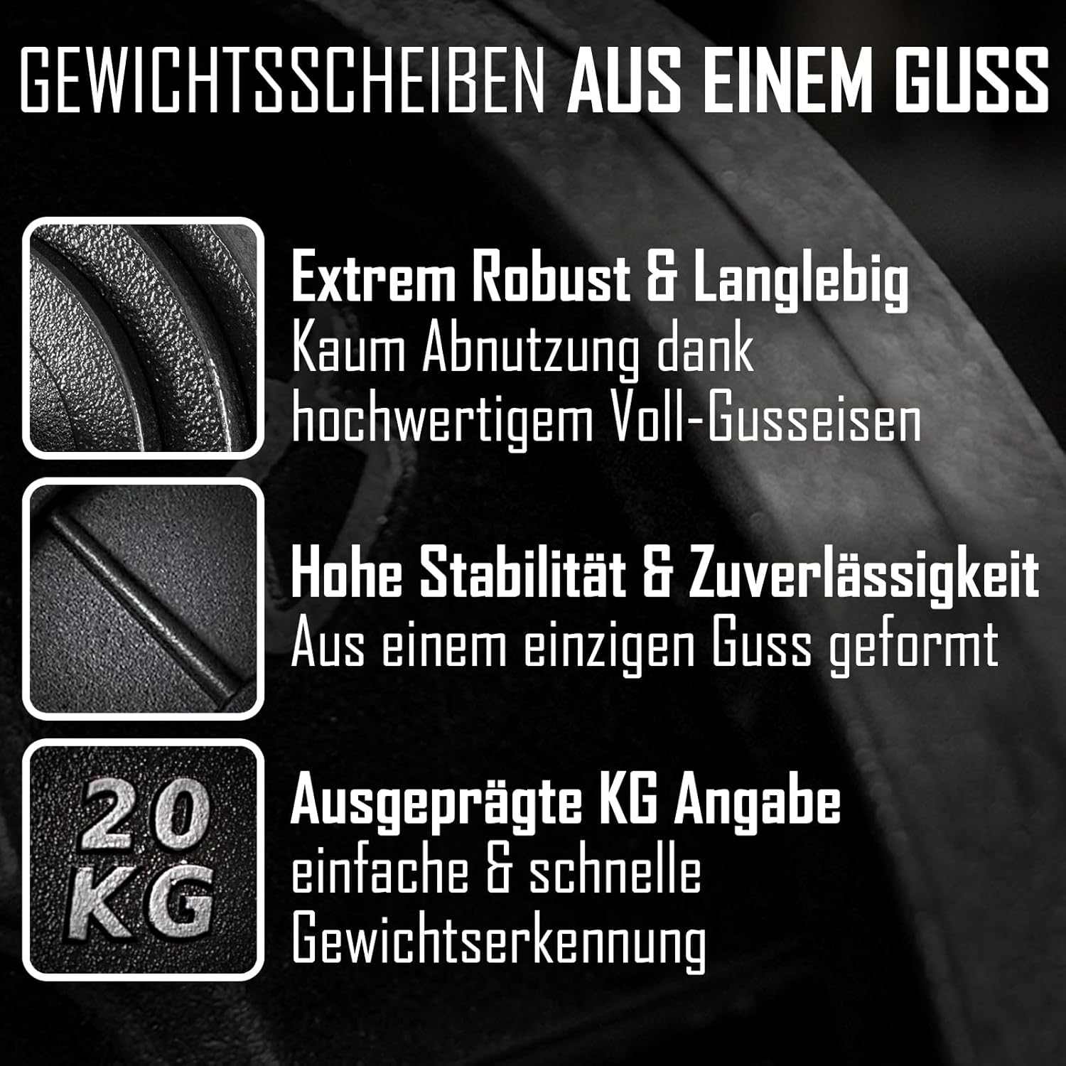 Strength Shop Gusseisen Hantelscheiben: Robuste 50mm Gewichtsscheiben für Langhantel