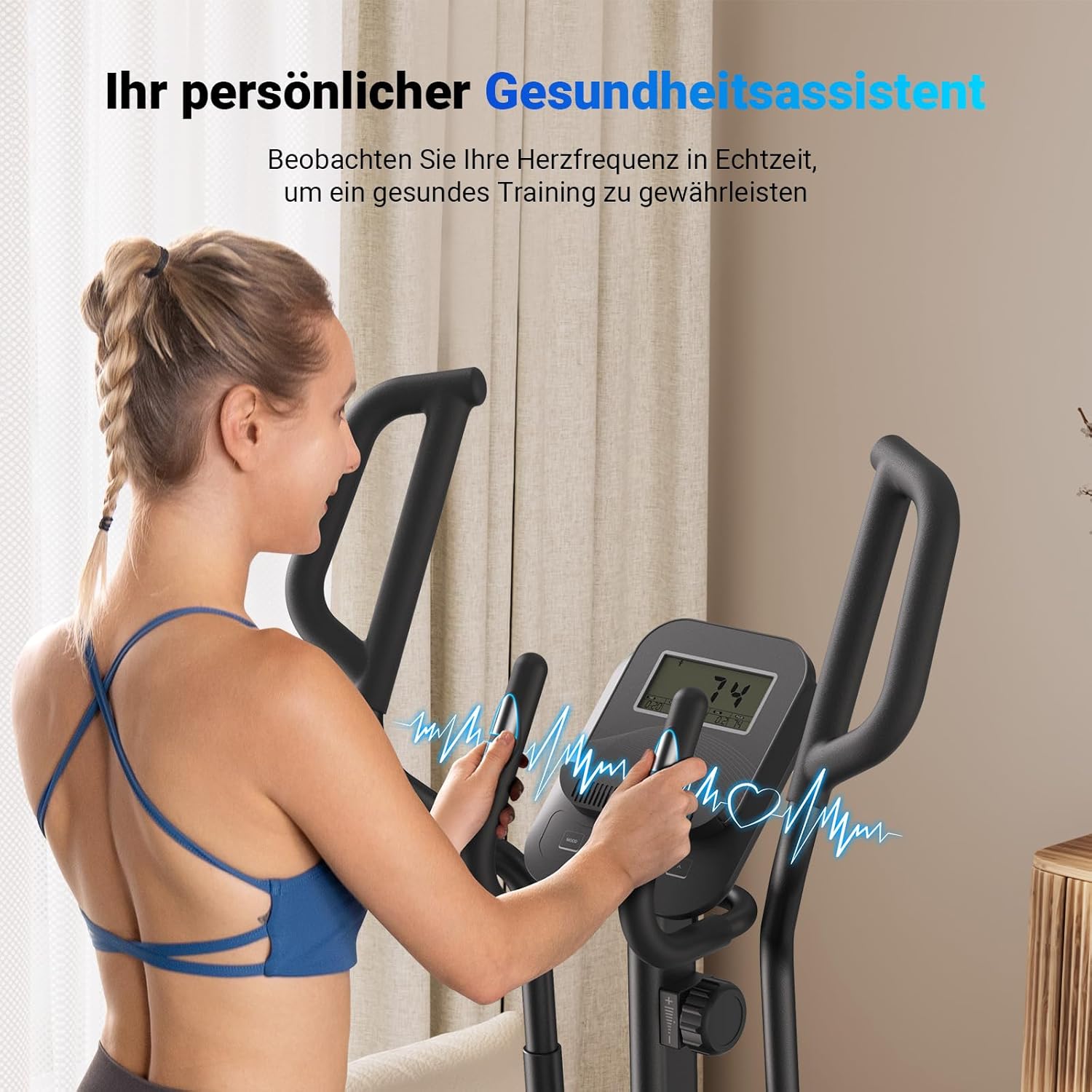 MERACH Heimtrainer Crosstrainer: Leise, Magnetisch, App, 8 Stufen, 160KG Kapazität