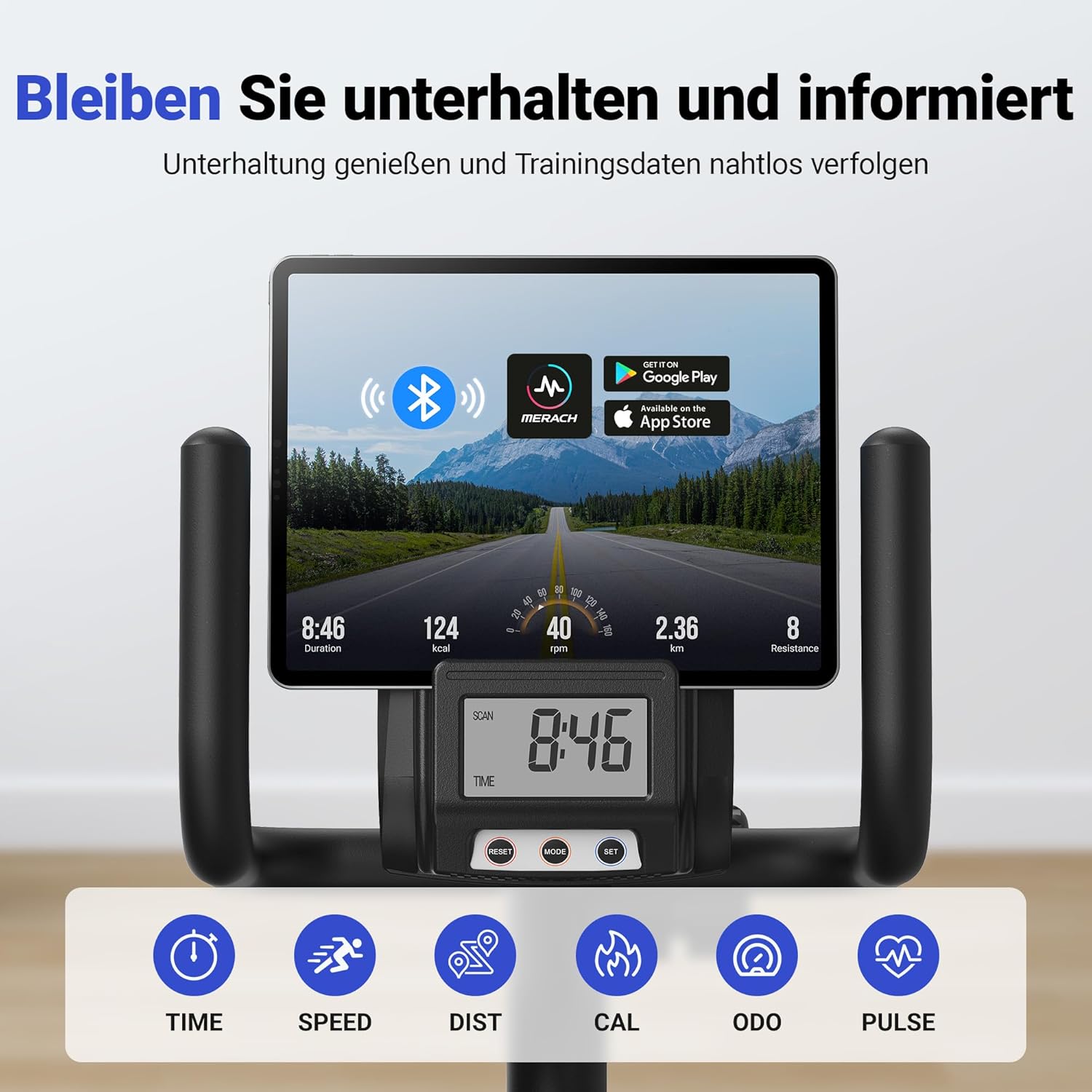 MERACH Liegeergometer: Heimtrainer mit Bluetooth und verstellbarer Rückenlehne