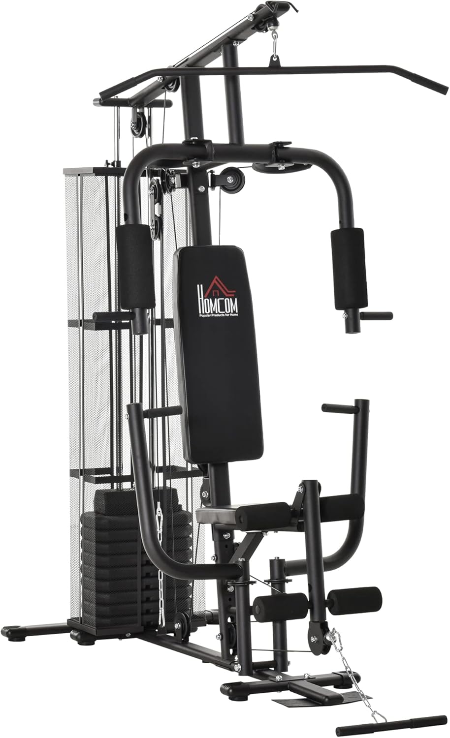 HOMCOM Kraftstation: Multifunktional mit Latzug, Butterfly und 45 kg Gewichten