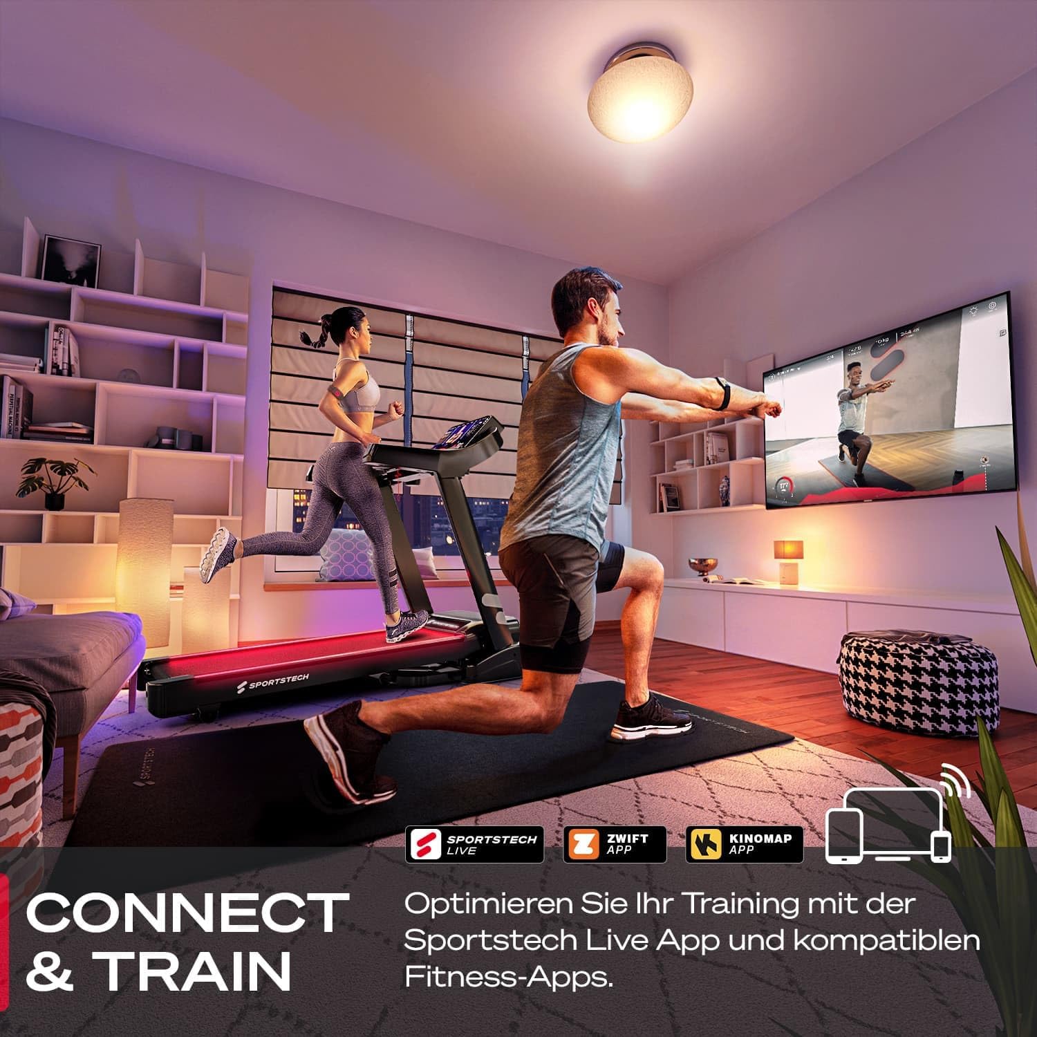 Sportstech F37s: Klappbares Laufband, 7 PS, 20 km/h, Steigung & App