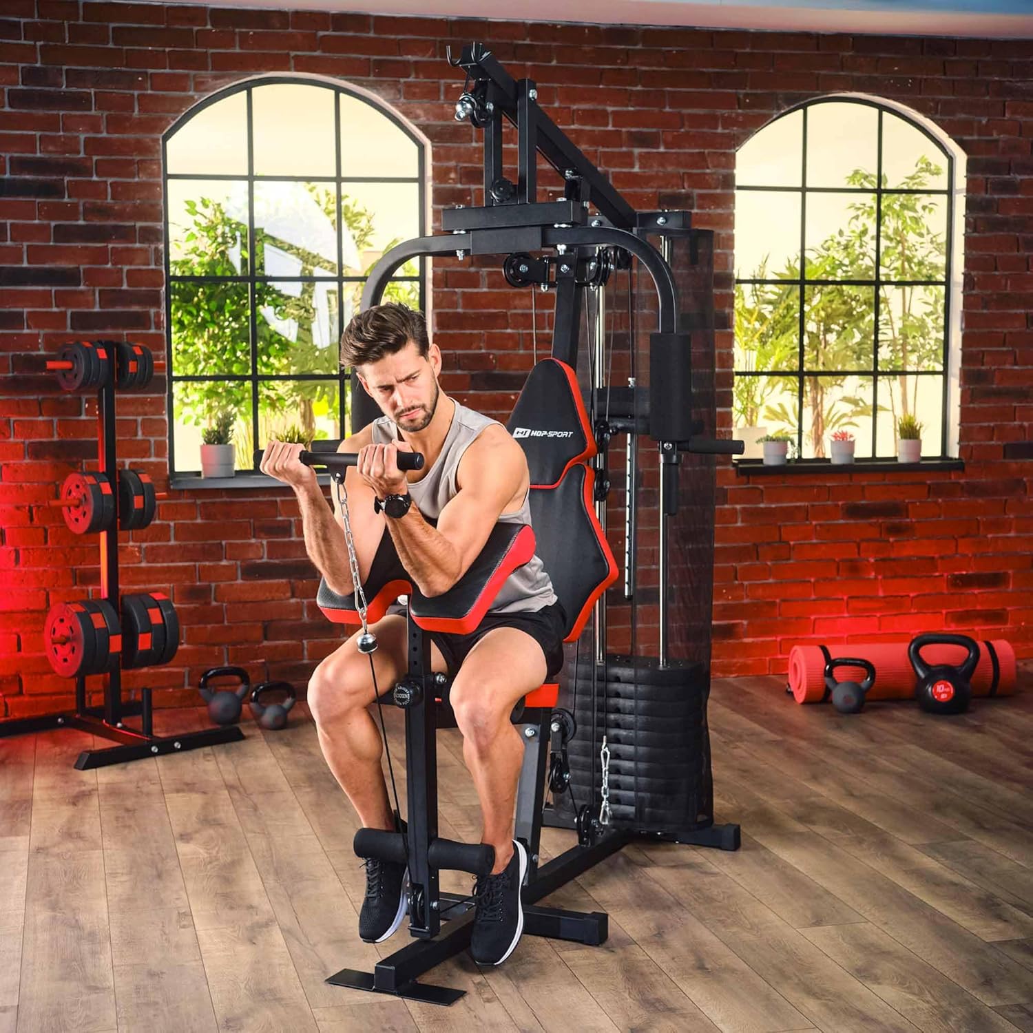 Hop-Sport Home Gym HS-1044K Multifunctional Fitness Station with Weight Stack