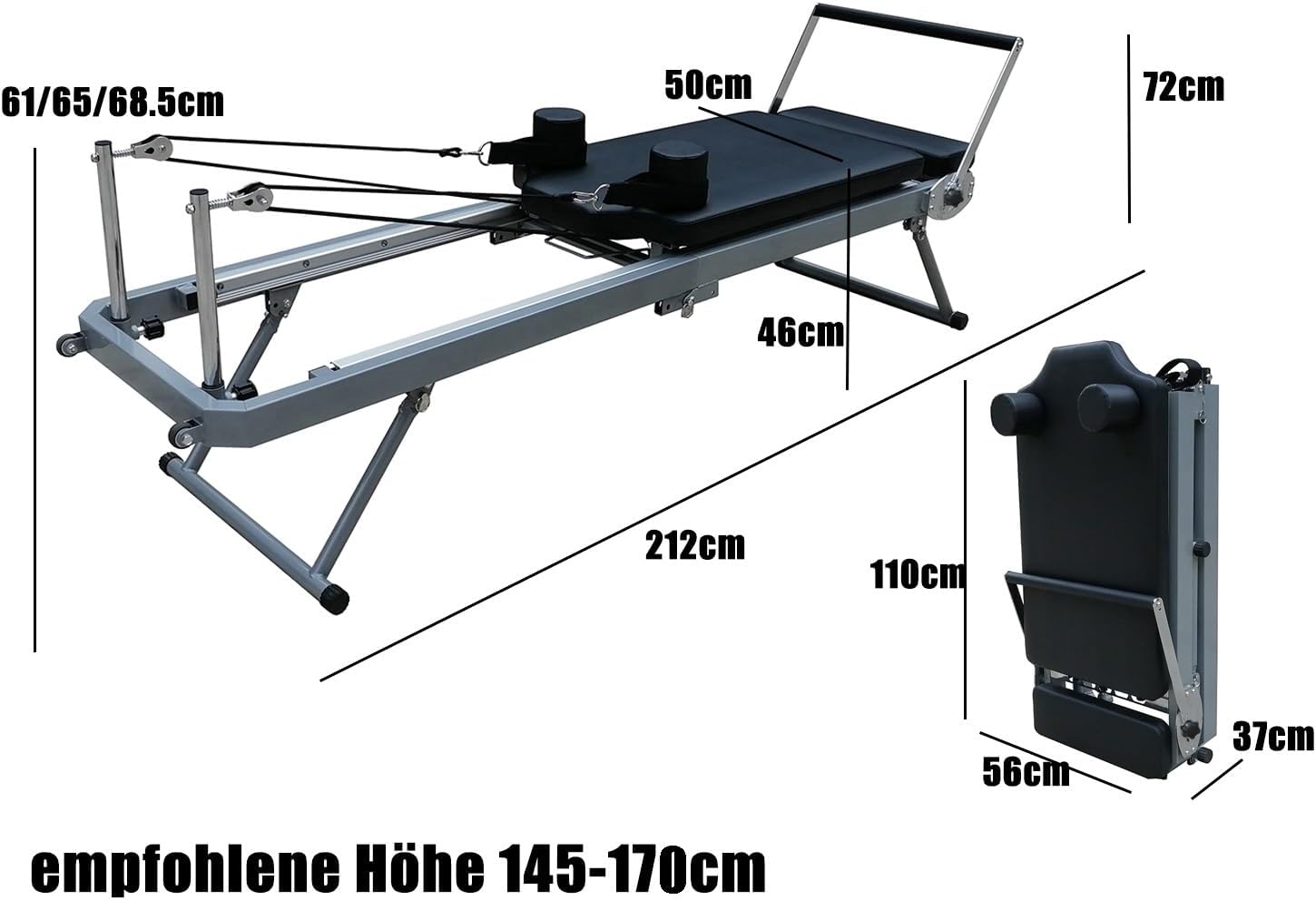Nexace Pilates Reformer für Zuhause, Faltbarer Pilates Reformer Heimgebrauch