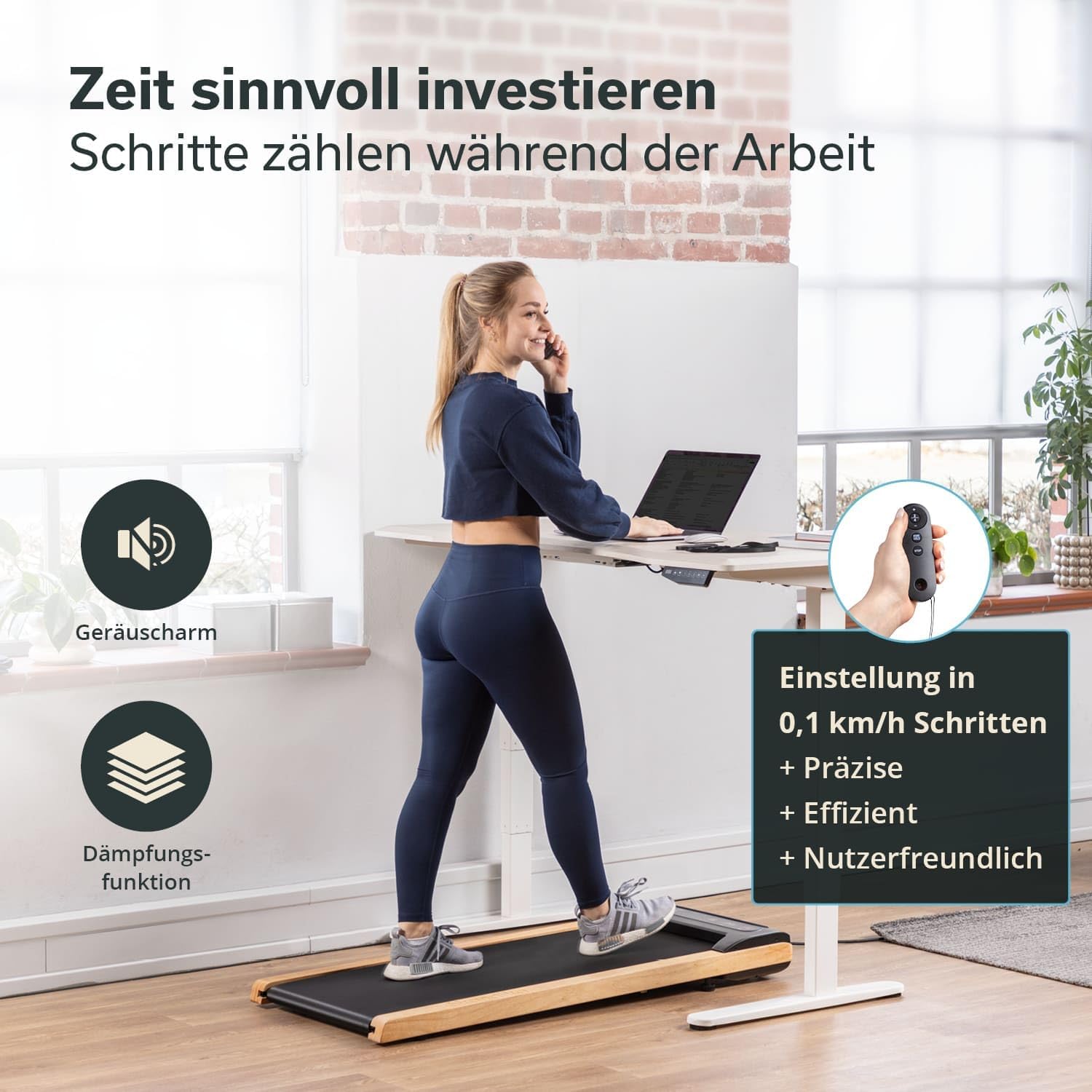 Skandika Nordik Walking Pad: Laufband für Home Fitness & Büro, mit Steigung