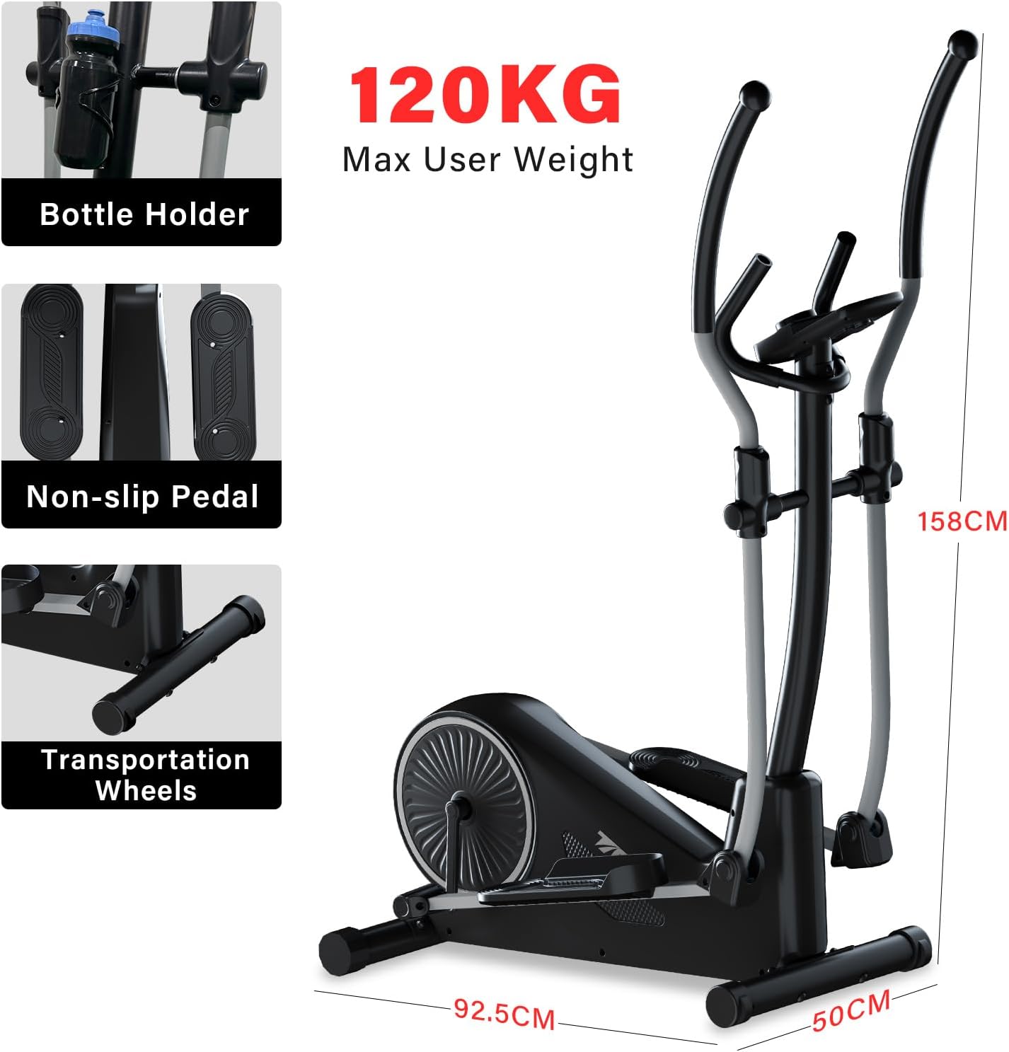 TODO 2-in-1 Heimtrainer Crosstrainer: Leiser Magnetischer Ellipsentrainer mit App