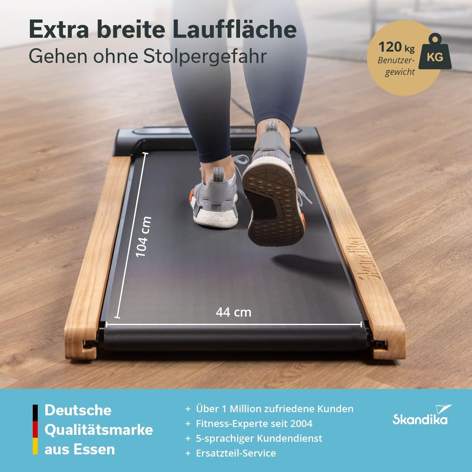 Skandika Nordik Walking Pad: Laufband für Home Fitness & Büro, mit Steigung