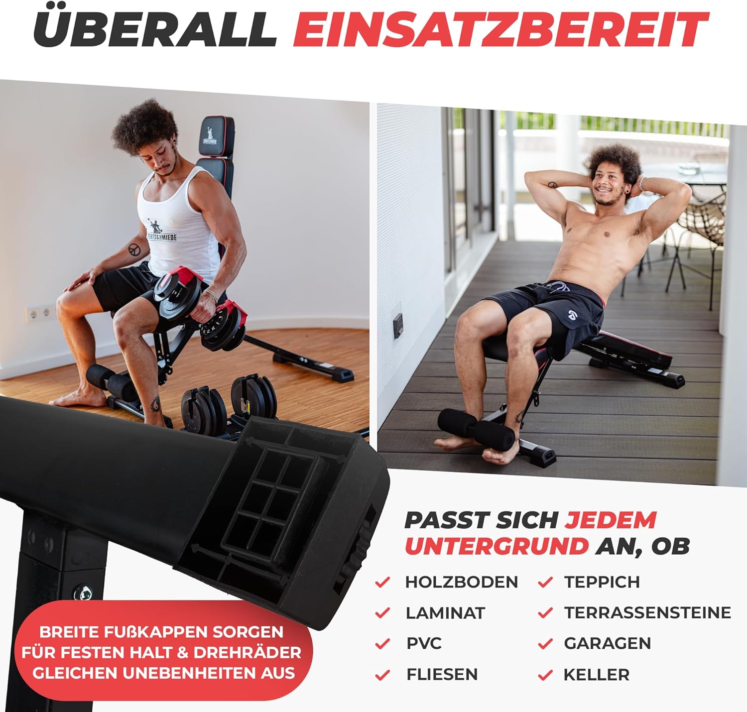 SPORTSCHMIEDE: Verstellbare, klappbare Schrägbank fürs Heimtraining