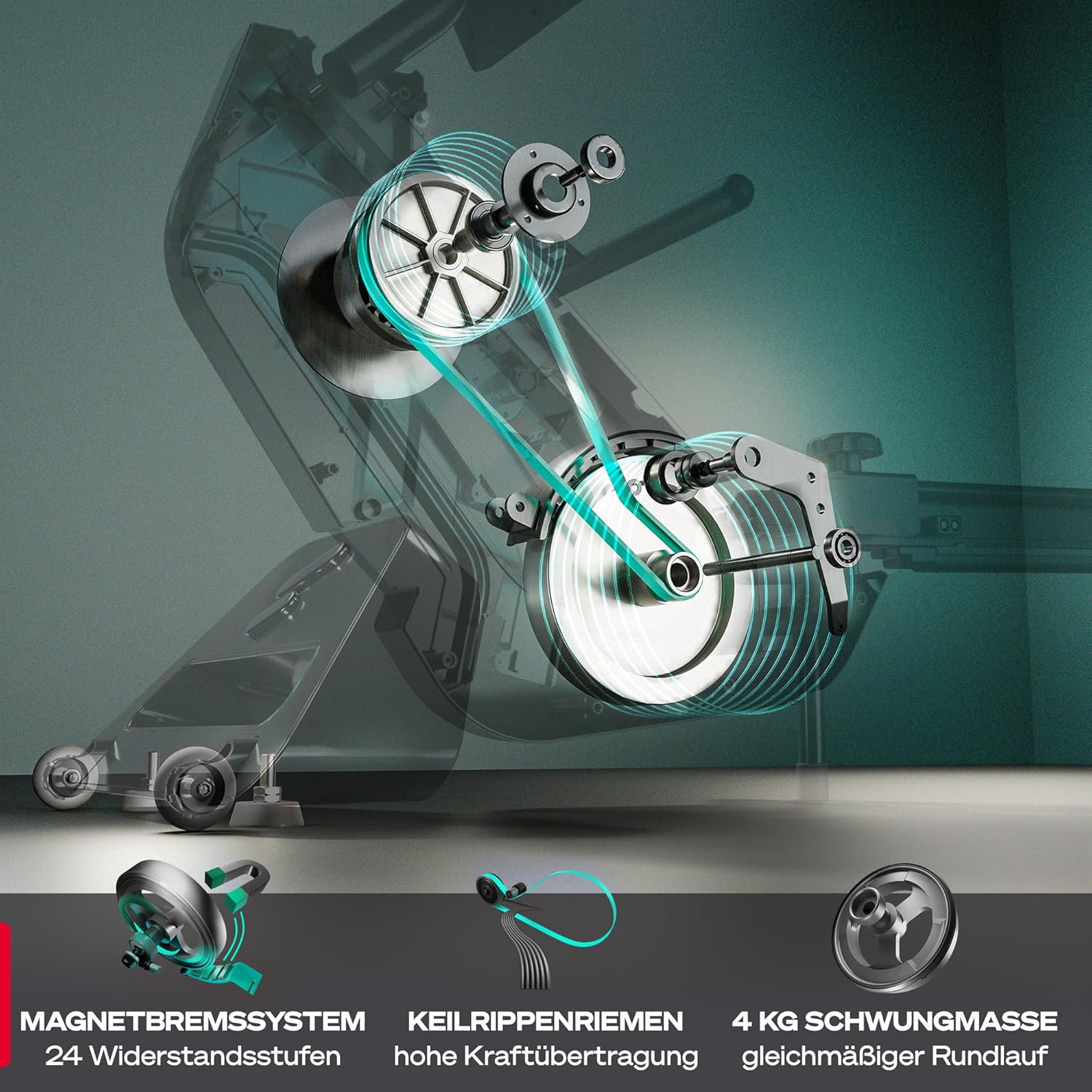 Sportstech Premium Rudergerät mit 21,5" Touchscreen & App